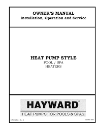 Heat Pump Style Pool Spa Heaters Manualzz Com