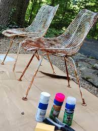 how to paint metal chairs painted