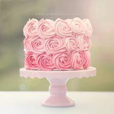 Pink Ombre Flower Cake gambar png