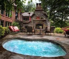 Patio With An In Ground Hot Tub Jacuzzi