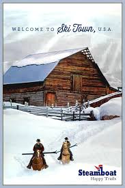 snow horse barn ski poster art print