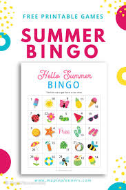 If you want to save paper, print the template containing fifteen cards. Summer Bingo Game Free Printables
