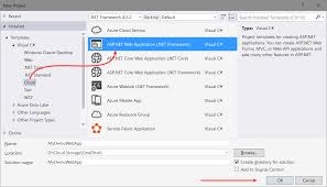 creating an asp net web application