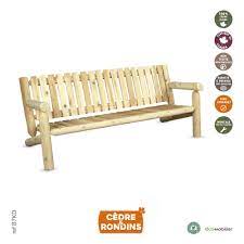 wooden bench 3 seater white cedar