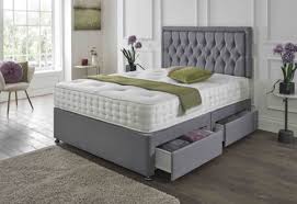 Suede Memory Foam Divan Bed Set With
