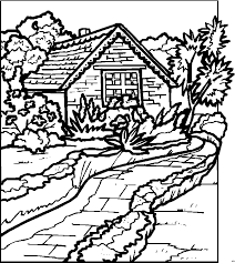A sunset in the african savanna. Printable Scenery Coloring Pages For Adults Coloring You Topic