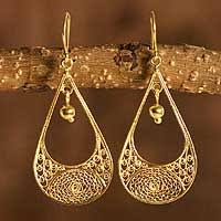 gold plated handcrafted earrings