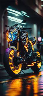 neon glow super bike iphone wallpaper