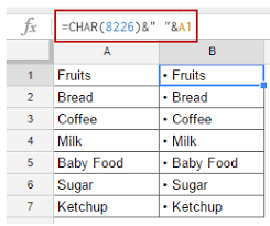 How To Insert Bullet Points In Google Sheets Spreadsheet Point