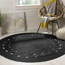 rug jute round designer carpet hand