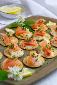 smoked salmon canapes with miso cream