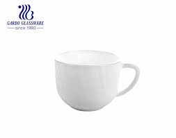 white opal glass tea cup and coffee mug