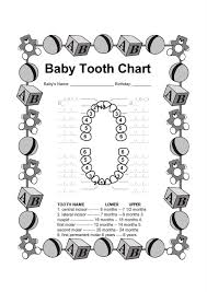 Baby Tooth Chart Kids Tooth Chart Baby Book Pages Teeth