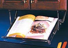 under cabinet pull down cookbook rack