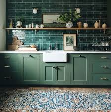 Kitchen Tile Ideas With Green Cabinets
