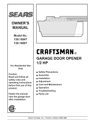 craftsman 139 18857 owner s manual