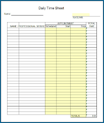 Daily Timesheet Excel Template 950
