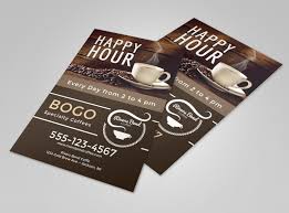 Happy Hour Coffee Shop Flyer Template Mycreativeshop