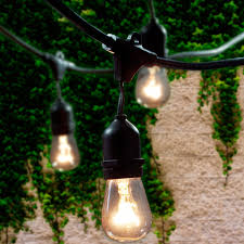 Details About Lemontec Commercial Grade Outdoor String Lights With 15 Hanging Sockets 48 Ft