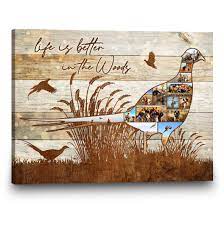 pheasant hunting photo collage canvas