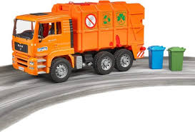 bruder man tga orange refuse truck