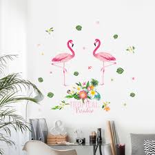 Us 2 35 8 Off Colorful Flamingo Height Measure Wall Stickers For Kids Rooms Wall Decals Growth Chart Bedroom Wall Decal Pvc Mural Art Diy In Wall