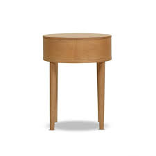 round cane rattan storage side table