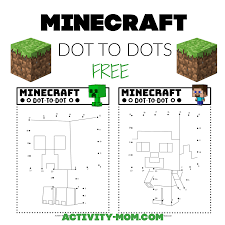minecraft dot to dots free printable