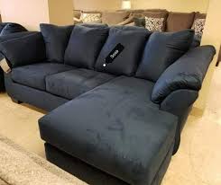 black sofa chaise by ashley furniture