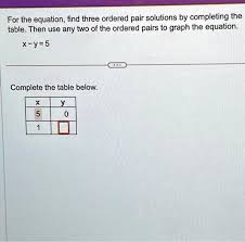 Three Ordered Pair Solutions