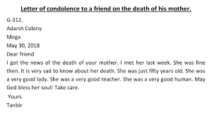 condolence letter
