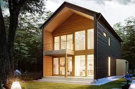 A Modern Log House Is B With