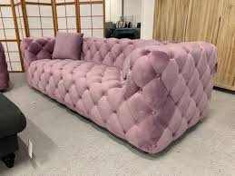 Contact us for the most current availability on this product. Amelia Velvet 3 Seater Modern Chesterfield Sofa Violet Furniture Outlet Stores