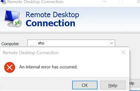 remote desktop connection an internal