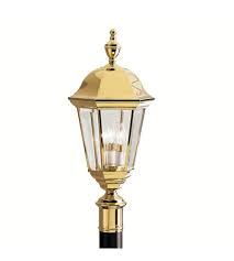 25 inch polished brass outdoor post lantern