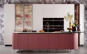 modern curved kitchen cabinetry with