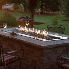 Rose By Empire Ol60tp10n 60 Inch Outdoor Linear Gas Fire Pit Battery Powered Spark Ignition Clear Frost Crushed Glass Natural Gas