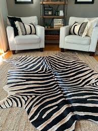zebra cowhide rug size 7 4 039 x 6