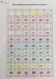 Color Chart For Marco Raffine Colored Pencils The
