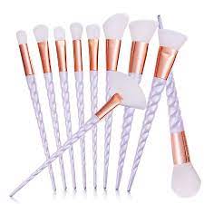 10 pack makeup brushes unicorn purple
