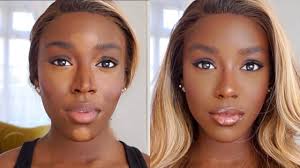 everyday makeup look on dark skin
