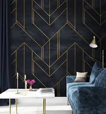 Art Deco With Gold Faux Lines Geometric
