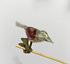 Vintage Mercury Glass Bird Clip