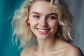 young woman blonde happy smile