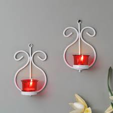 Set Of 2 Decorative White Wall Sconce