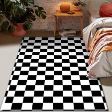 black and white checd carpet modern