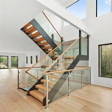 modern straight staircase design with