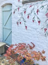 wisteria vine outdoor wall mural