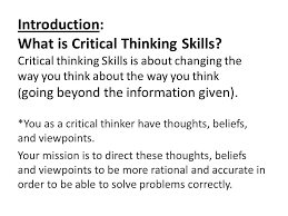 Thinking Critically Foundation for Critical Thinking