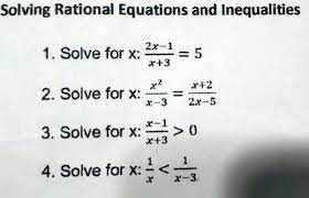 Solved Solving Rational Equations And